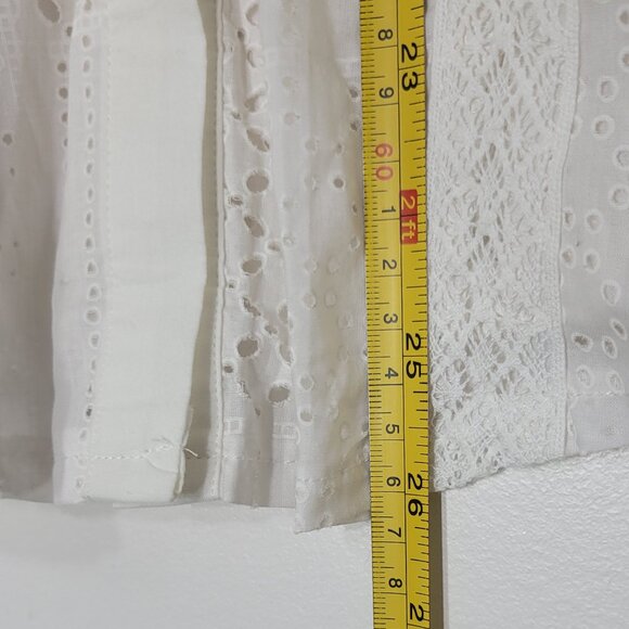 Studio Made NEW White Lace 100% Cotton Button Down Casual Shirt Size XLarge NWT - Picture 9 of 11